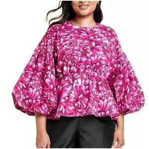 Kika Vargas x Target Puff Sleeve Blouse Sz XL